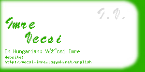 imre vecsi business card